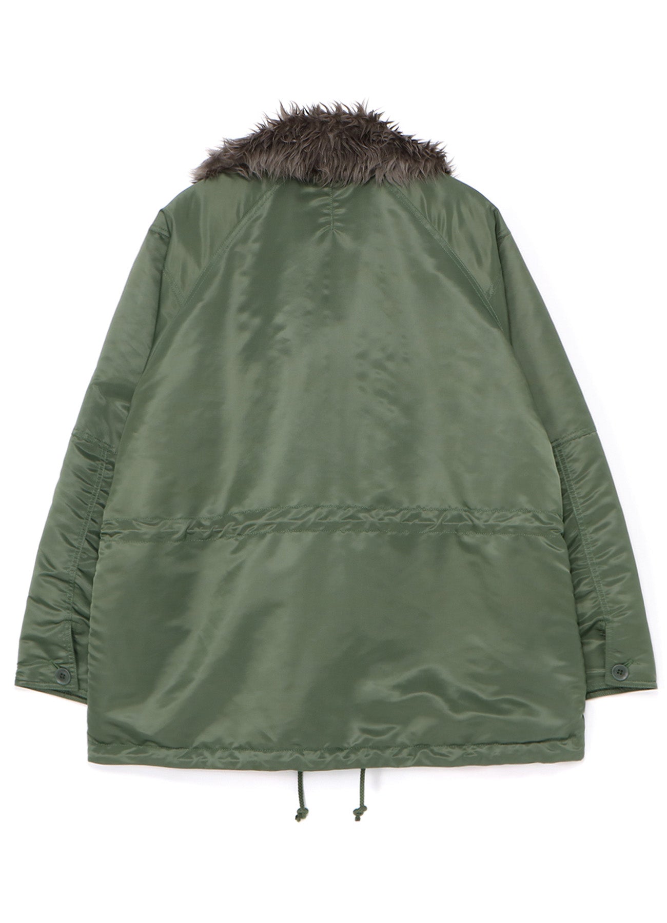 WATER-REPELLENT NYLON TWILL SHAWL COLLAR BLOUSON WITH FUR COLLAR