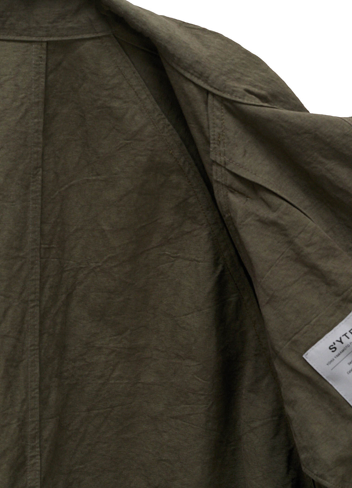 COTTON LINEN TWILL RAGLAN STAND COLLAR UTILITY BLOUSON