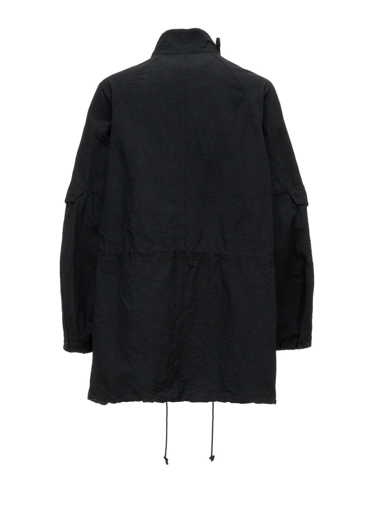 COTTON LINEN TWILL RAGLAN STAND COLLAR UTILITY BLOUSON