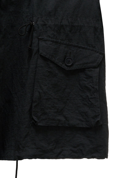 COTTON LINEN TWILL RAGLAN STAND COLLAR UTILITY BLOUSON