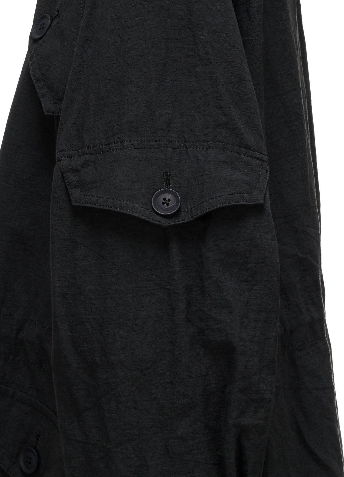 COTTON LINEN TWILL RAGLAN STAND COLLAR UTILITY BLOUSON