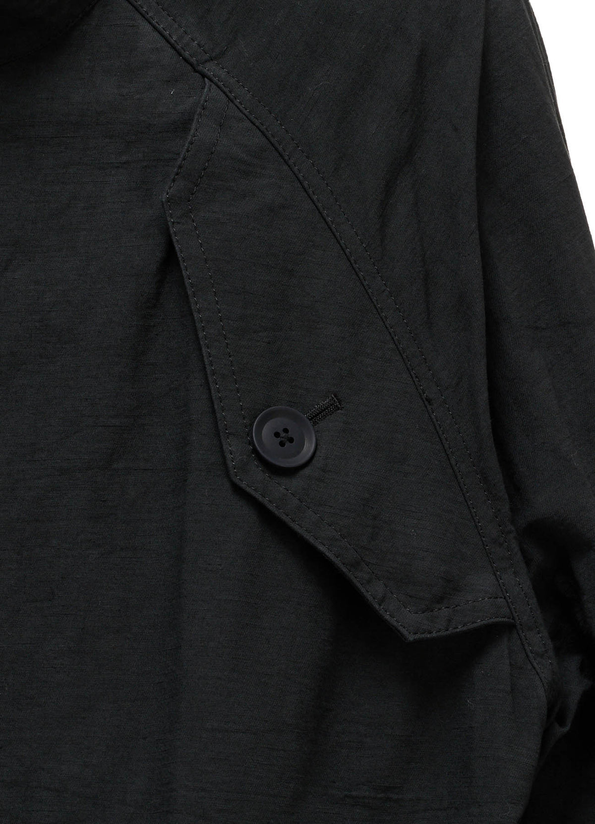 COTTON LINEN TWILL RAGLAN STAND COLLAR UTILITY BLOUSON