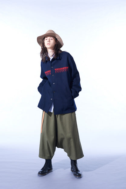 COMPRESSED JERSEY ETHNIC EMBROIDERED BLOUSON