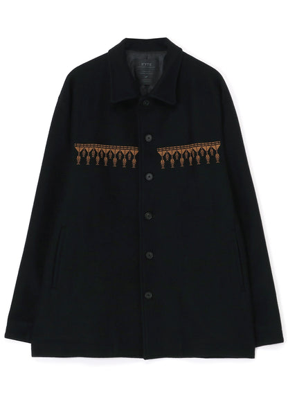 COMPRESSED JERSEY ETHNIC EMBROIDERED BLOUSON