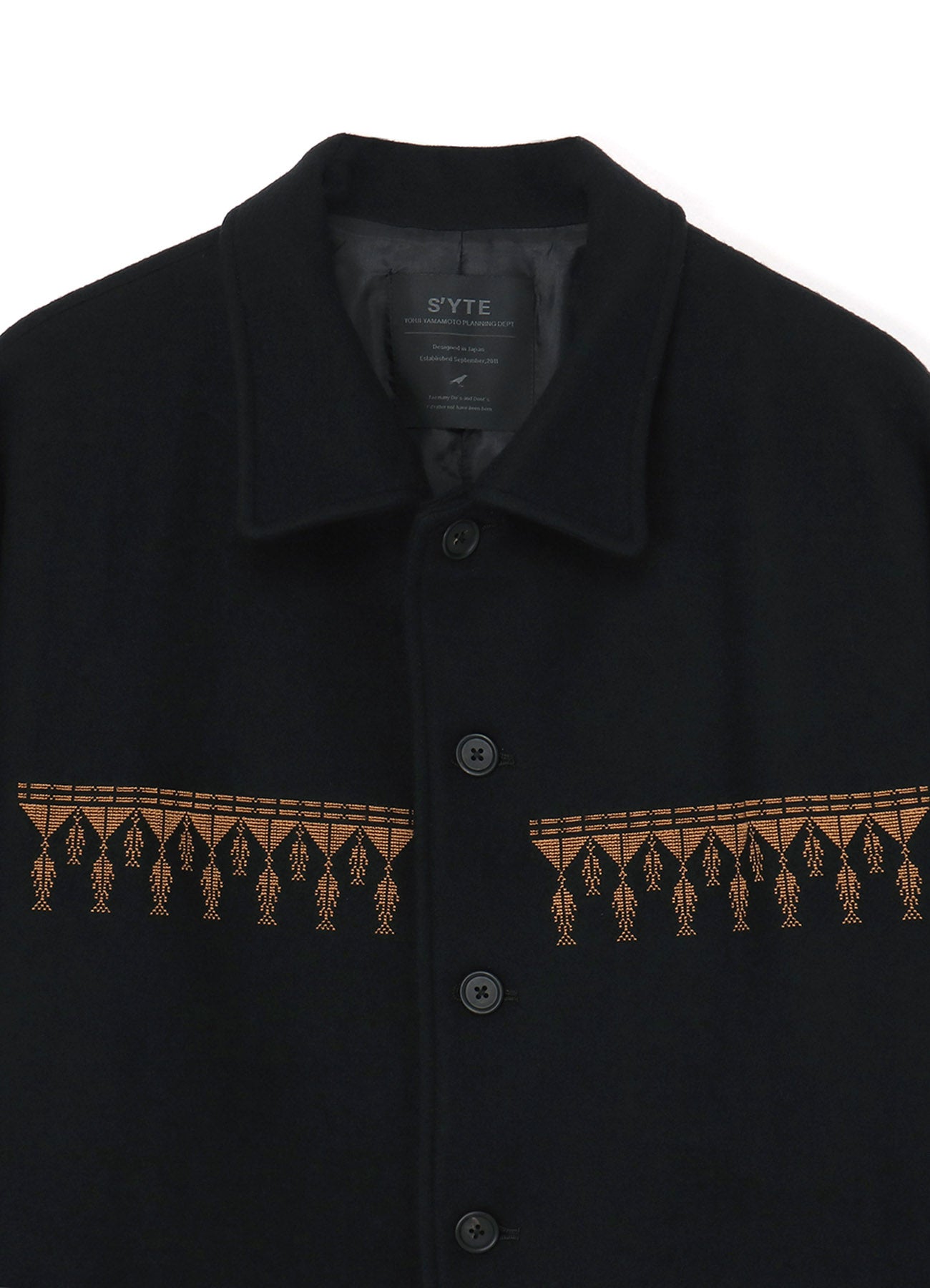 COMPRESSED JERSEY ETHNIC EMBROIDERED BLOUSON