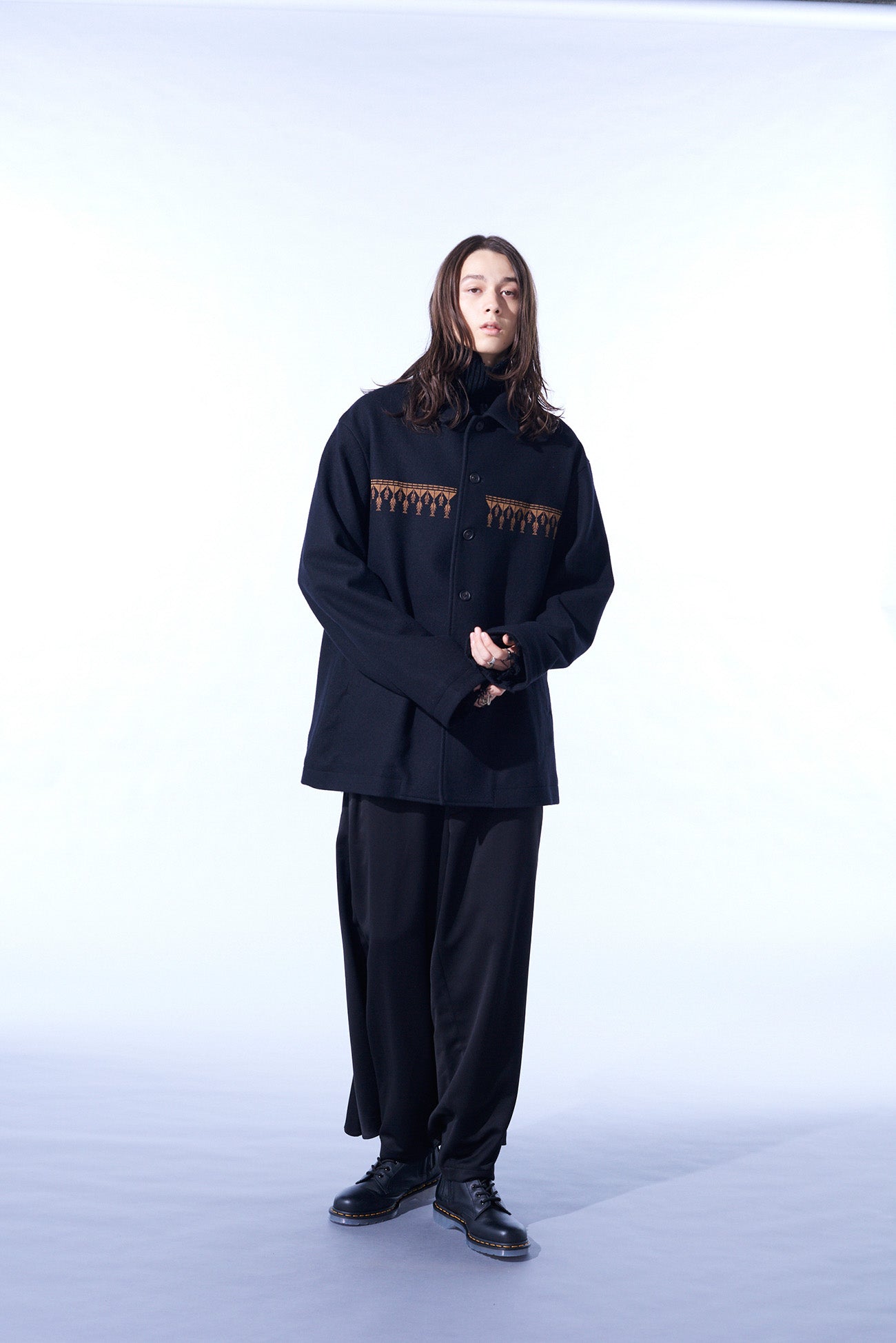 COMPRESSED JERSEY ETHNIC EMBROIDERED BLOUSON