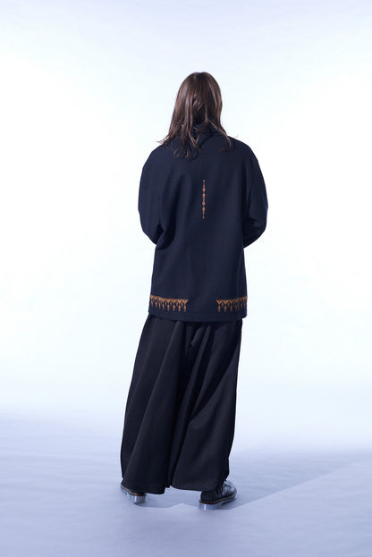 COMPRESSED JERSEY ETHNIC EMBROIDERED BLOUSON