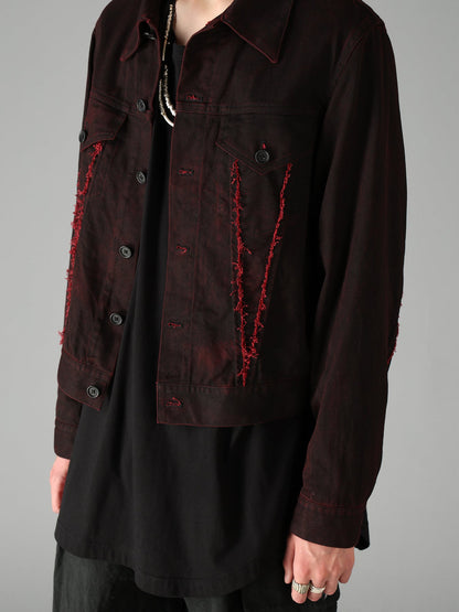 PIGMENT PRINT COTTON TWILL RAW-EDGE DETAIL BLOUSON