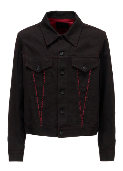 PIGMENT PRINT COTTON TWILL RAW-EDGE DETAIL BLOUSON