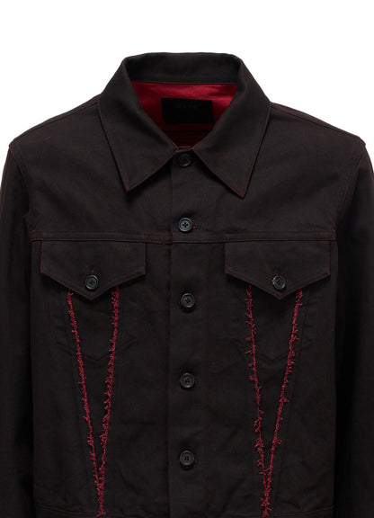 PIGMENT PRINT COTTON TWILL RAW-EDGE DETAIL BLOUSON