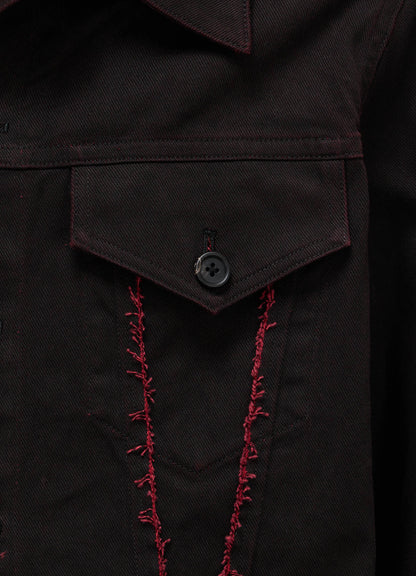 PIGMENT PRINT COTTON TWILL RAW-EDGE DETAIL BLOUSON