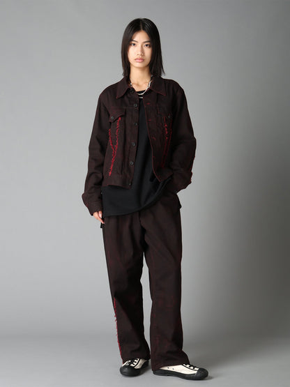 PIGMENT PRINT COTTON TWILL RAW-EDGE DETAIL BLOUSON