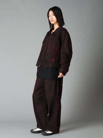 PIGMENT PRINT COTTON TWILL RAW-EDGE DETAIL BLOUSON