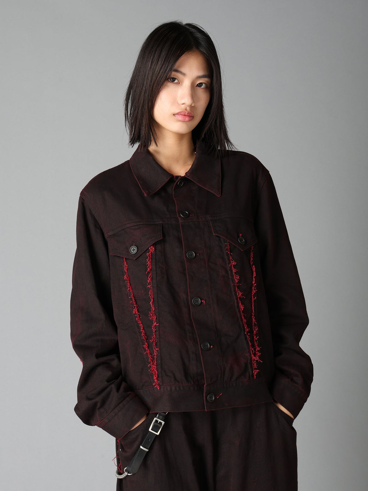 PIGMENT PRINT COTTON TWILL RAW-EDGE DETAIL BLOUSON