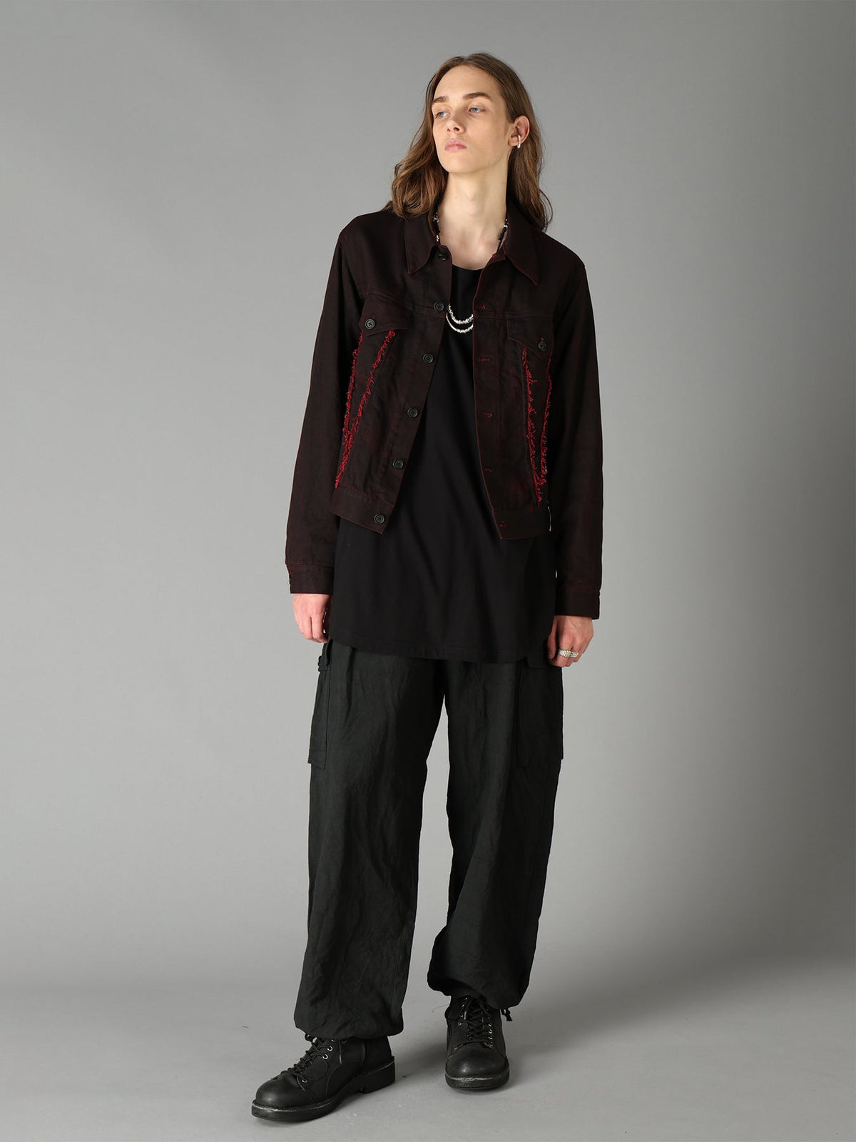 PIGMENT PRINT COTTON TWILL RAW-EDGE DETAIL BLOUSON