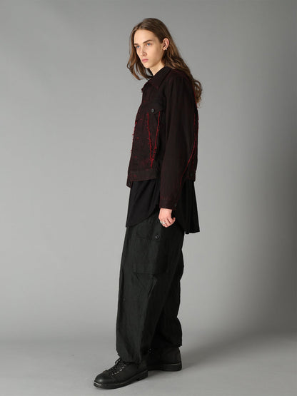 PIGMENT PRINT COTTON TWILL RAW-EDGE DETAIL BLOUSON