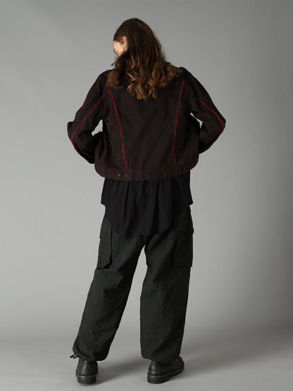 PIGMENT PRINT COTTON TWILL RAW-EDGE DETAIL BLOUSON
