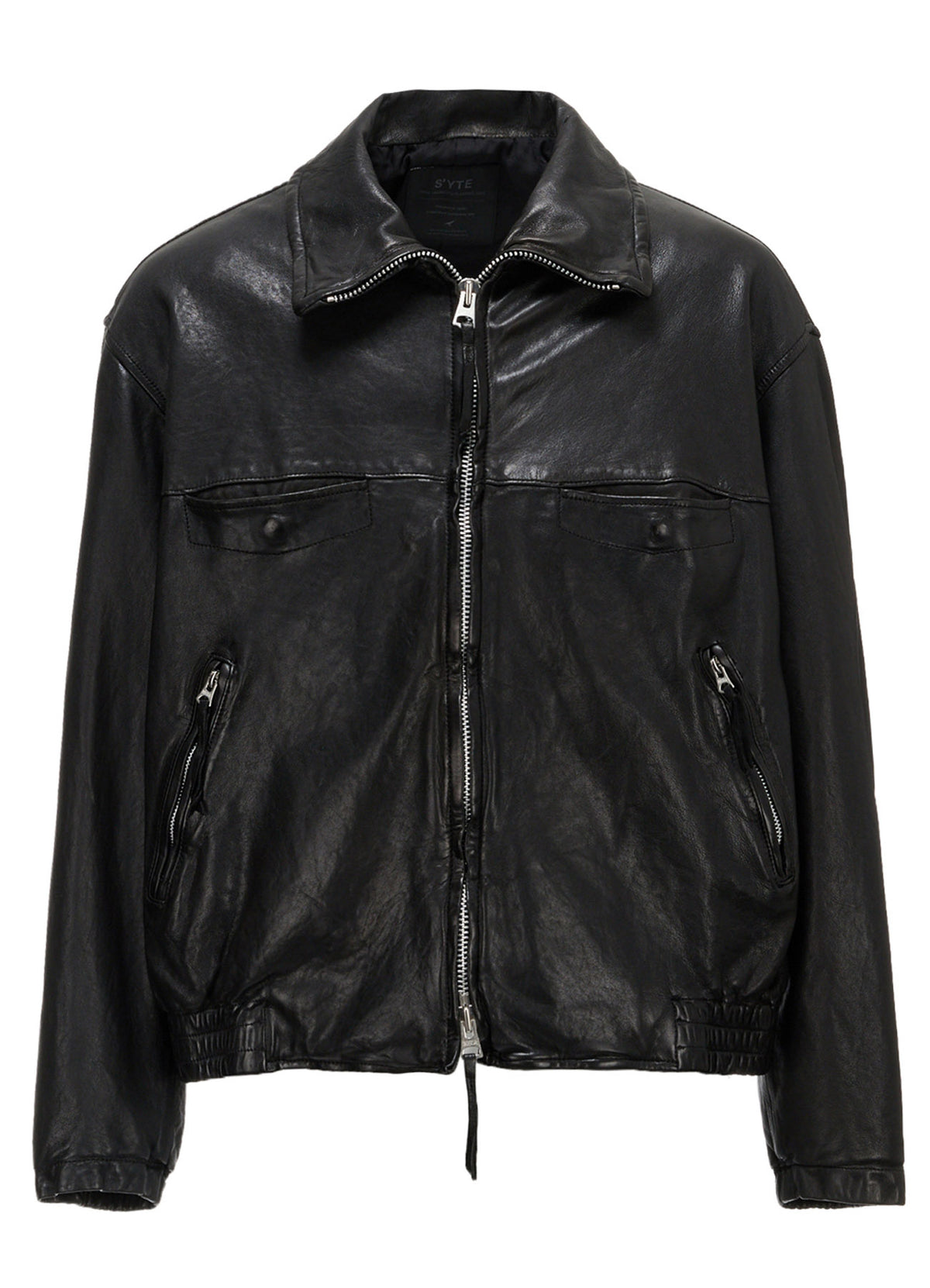 WASHED SHEEP LEATHER ZIP-UP BLOUSON