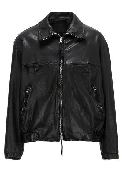 WASHED SHEEP LEATHER ZIP-UP BLOUSON