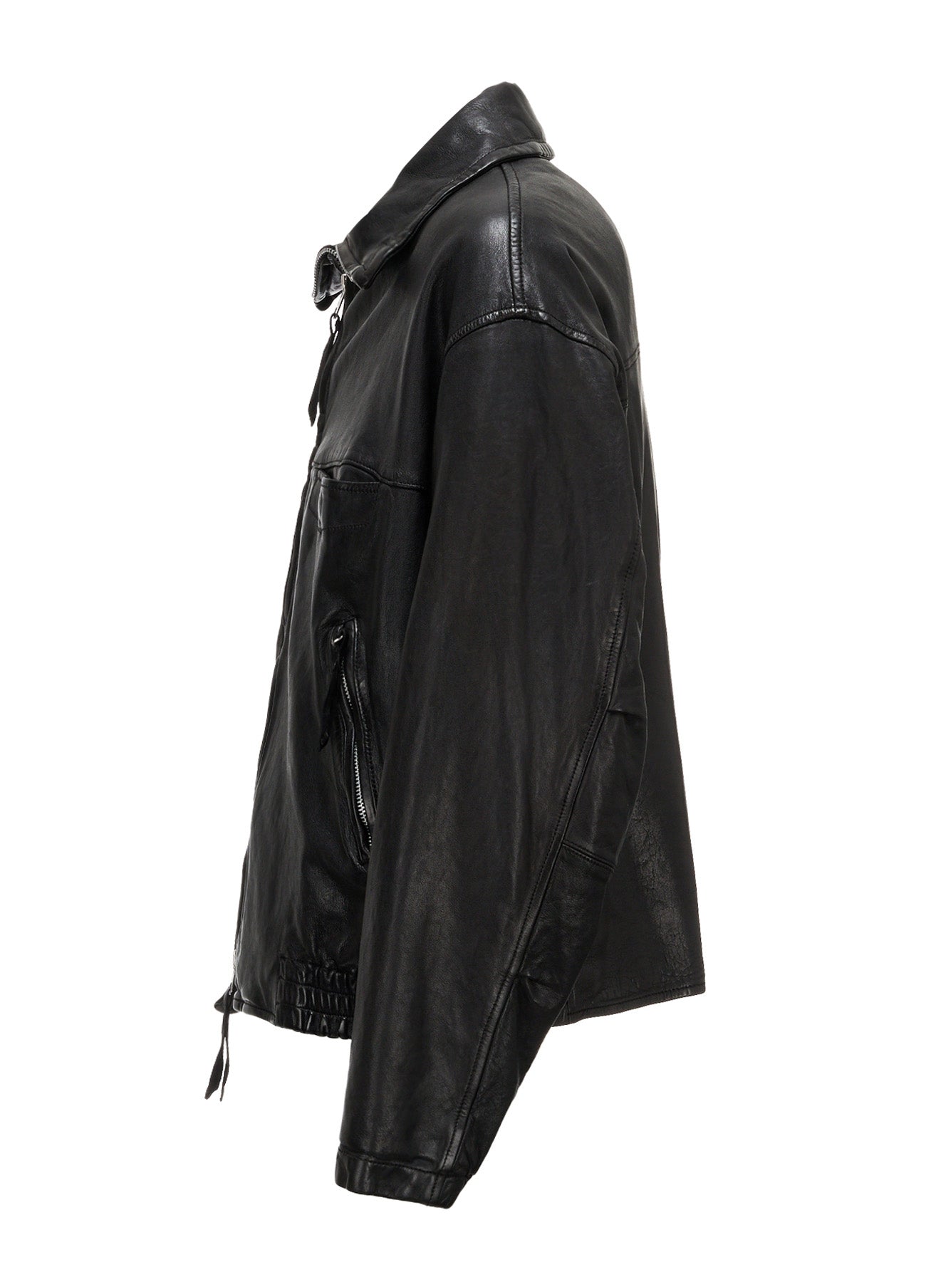 WASHED SHEEP LEATHER ZIP-UP BLOUSON – THE SHOP YOHJI YAMAMOTO
