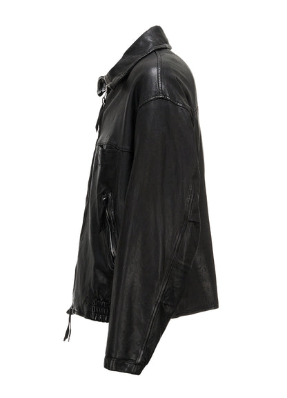 WASHED SHEEP LEATHER ZIP-UP BLOUSON