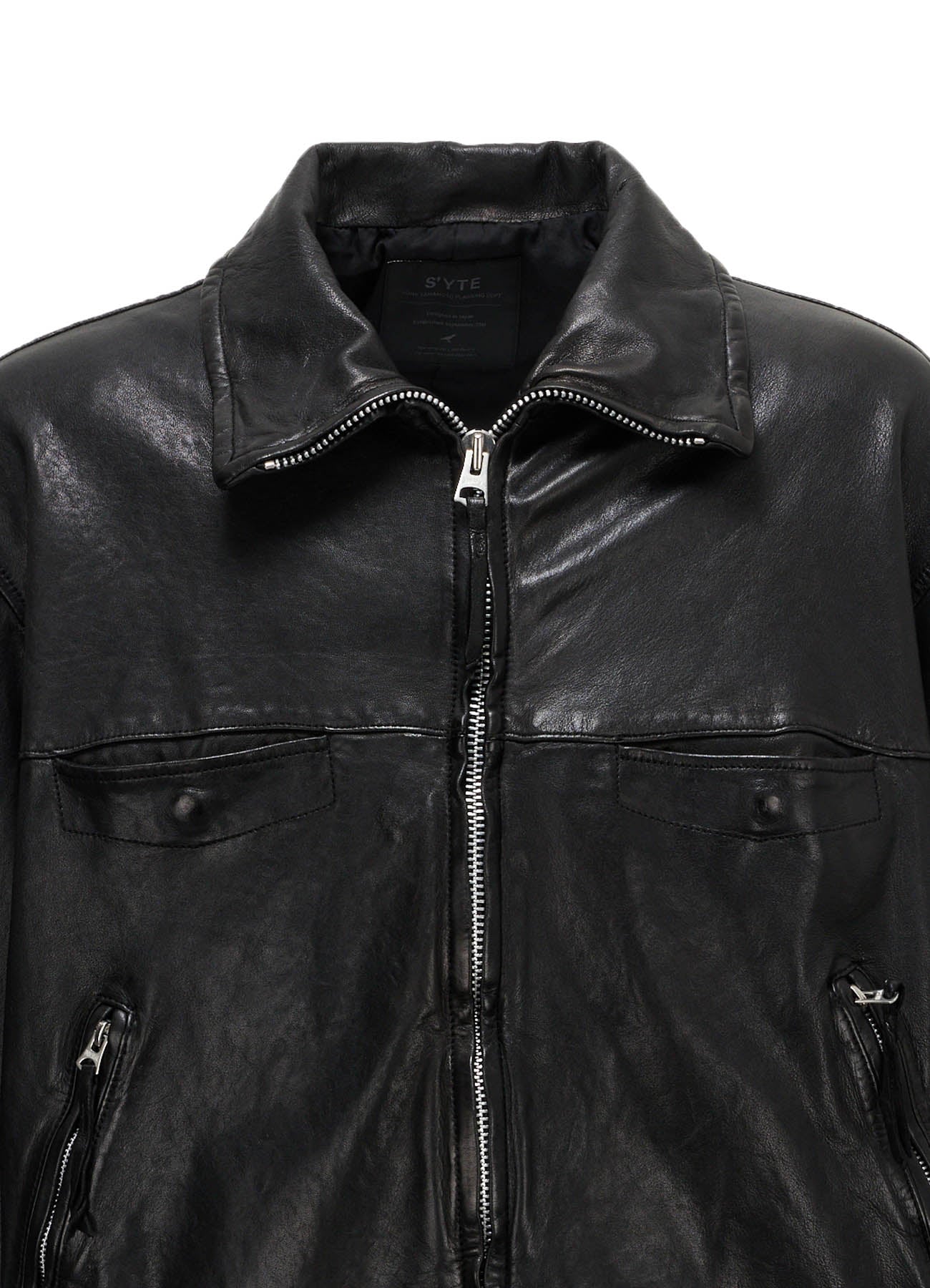 WASHED SHEEP LEATHER ZIP-UP BLOUSON – THE SHOP YOHJI YAMAMOTO