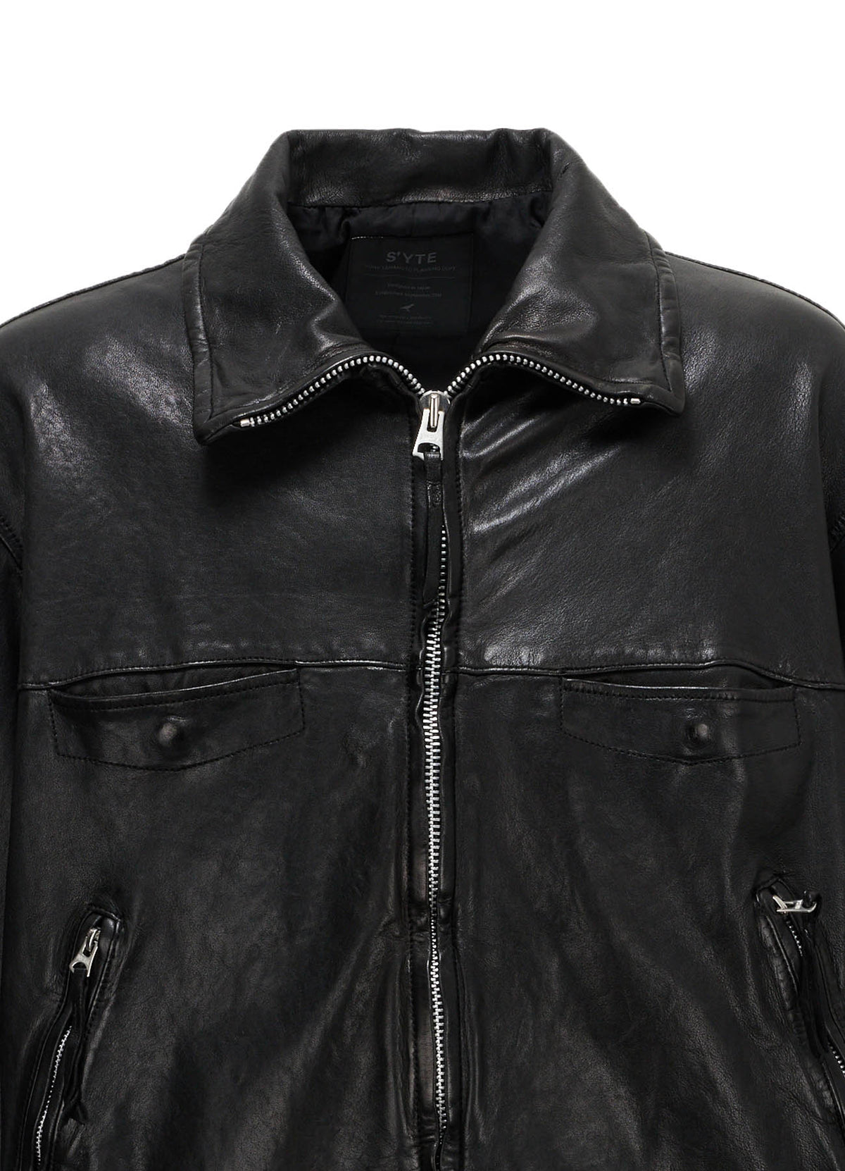 WASHED SHEEP LEATHER ZIP-UP BLOUSON