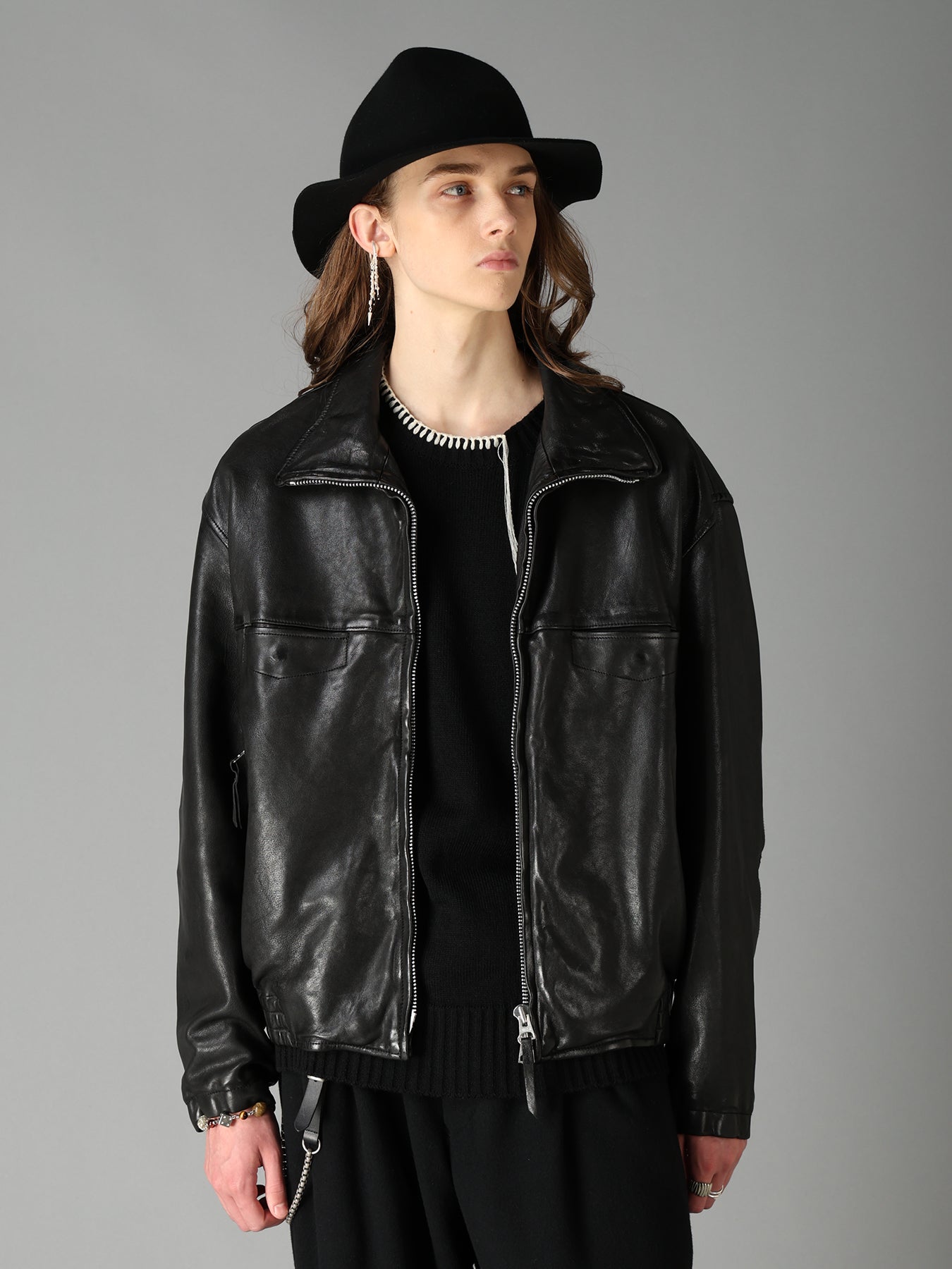 WASHED SHEEP LEATHER ZIP-UP BLOUSON – THE SHOP YOHJI YAMAMOTO