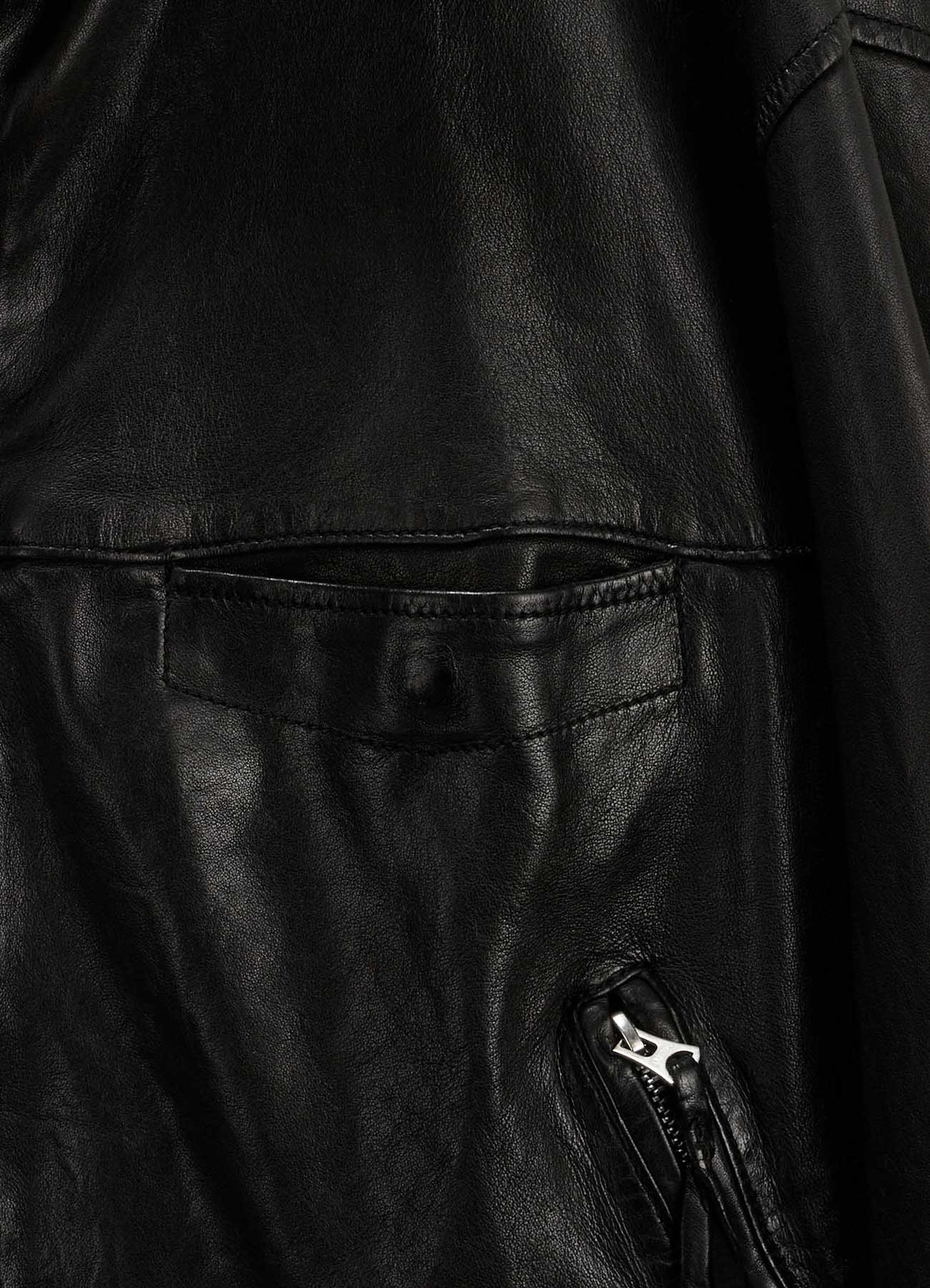 WASHED SHEEP LEATHER ZIP-UP BLOUSON