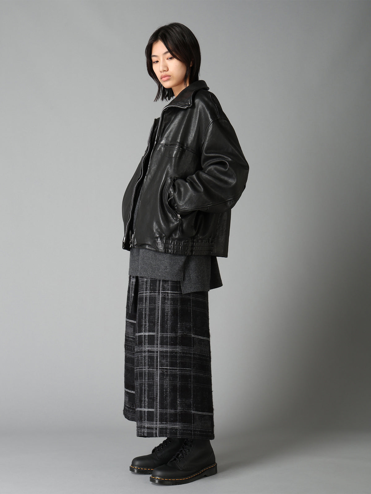 WASHED SHEEP LEATHER ZIP-UP BLOUSON