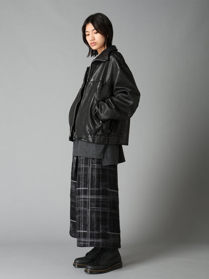 WASHED SHEEP LEATHER ZIP-UP BLOUSON