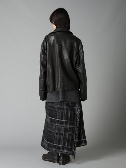 WASHED SHEEP LEATHER ZIP-UP BLOUSON