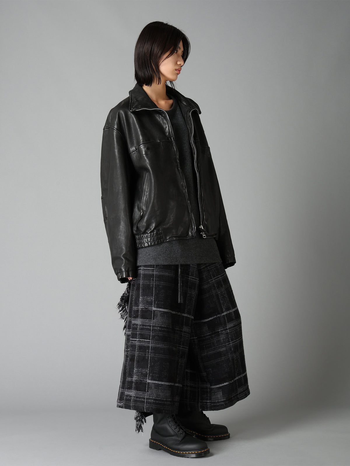 WASHED SHEEP LEATHER ZIP-UP BLOUSON