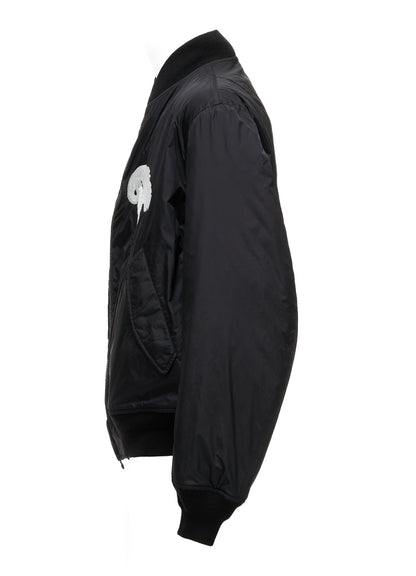 NYLON TWILL EMBROIDERY BOMBER JACKET