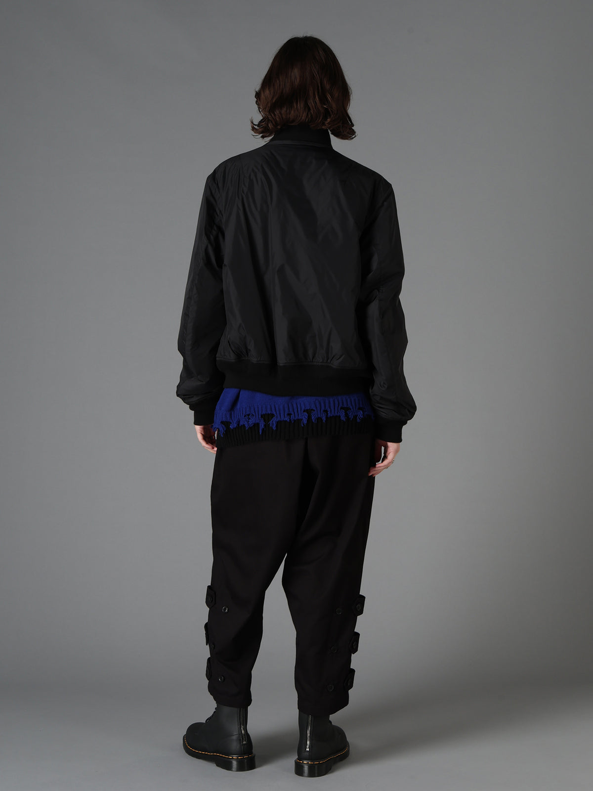 NYLON TWILL EMBROIDERY BOMBER JACKET