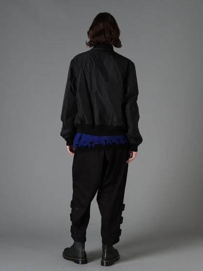 NYLON TWILL EMBROIDERY BOMBER JACKET