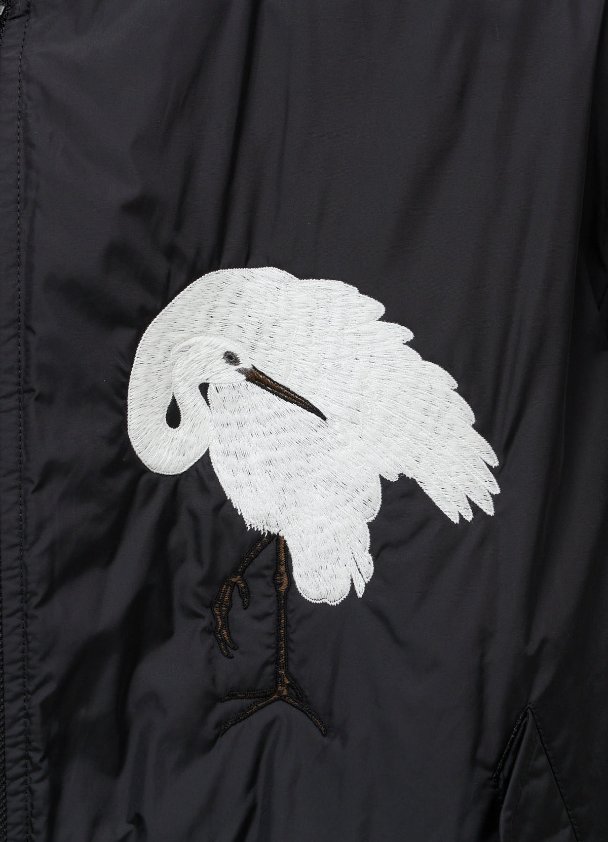 NYLON TWILL EMBROIDERY BOMBER JACKET