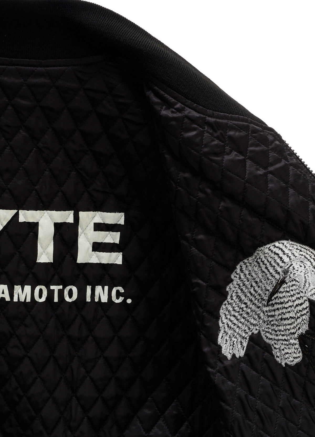 NYLON TWILL EMBROIDERY BOMBER JACKET