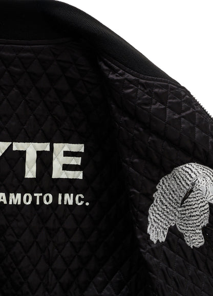 NYLON TWILL EMBROIDERY BOMBER JACKET