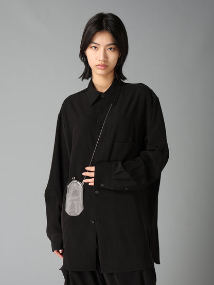 CREPE de CHINE  HALF CONCEALED PLACKET RAGULAR SHIRT