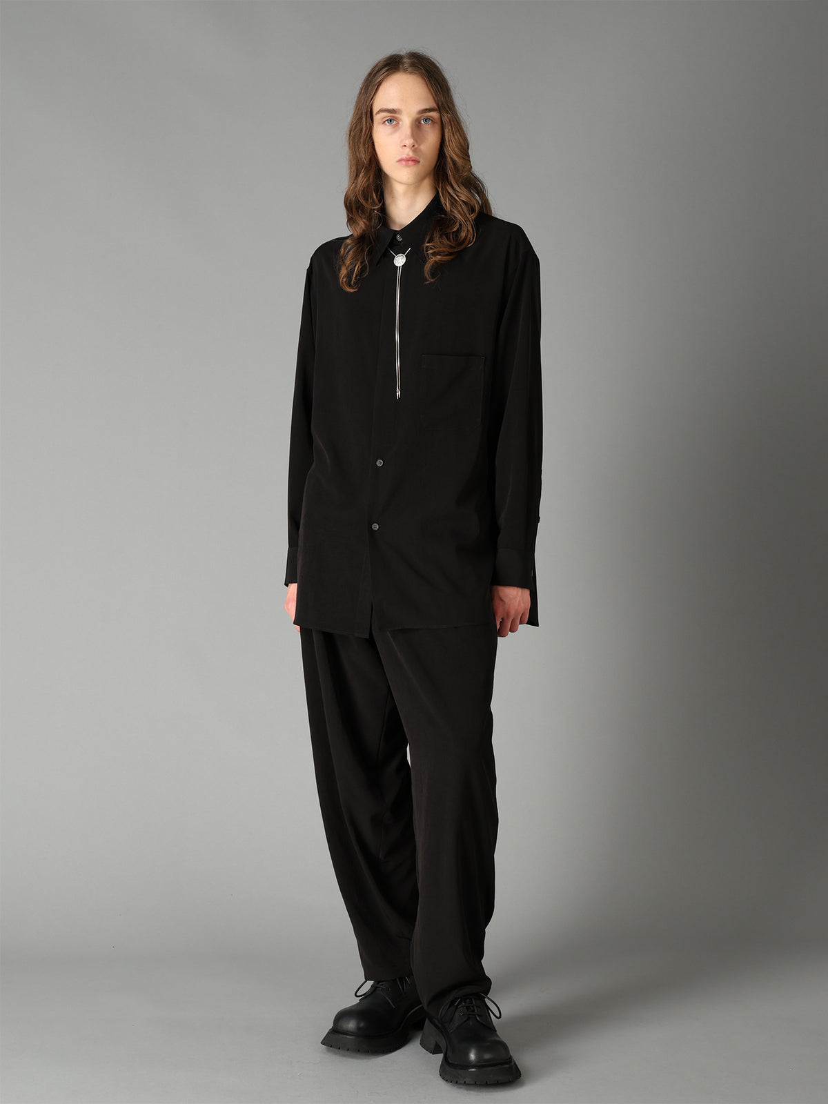 CREPE de CHINE  HALF CONCEALED PLACKET RAGULAR SHIRT