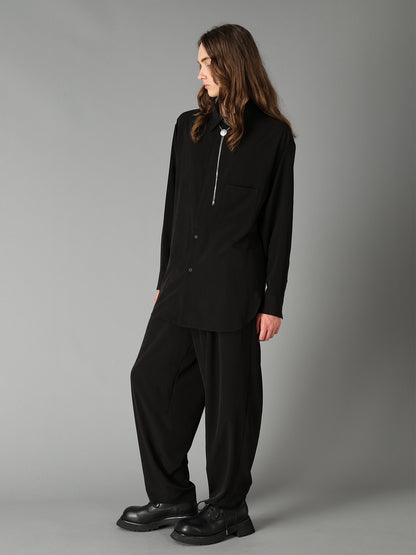 CREPE de CHINE  HALF CONCEALED PLACKET RAGULAR SHIRT