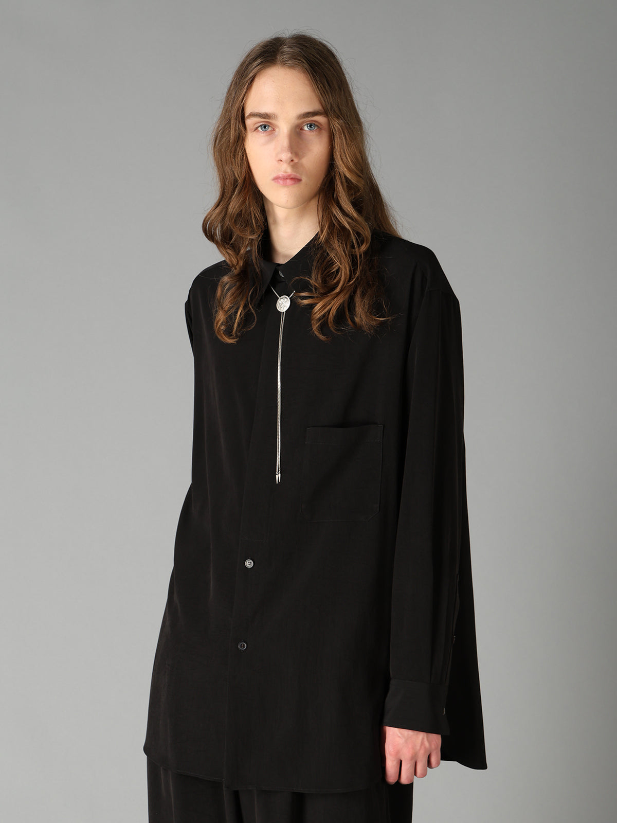 CREPE de CHINE  HALF CONCEALED PLACKET RAGULAR SHIRT