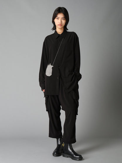 CREPE de CHINE  HALF CONCEALED PLACKET RAGULAR SHIRT