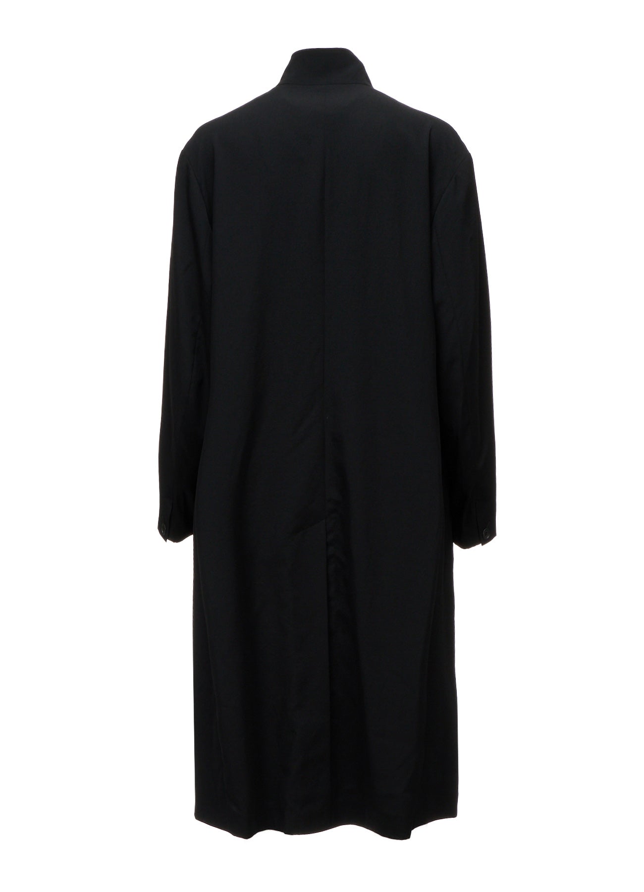 WASHER WOOL GABARDINE CONCEALED PLACKET STAND COLLAR COAT