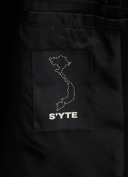 WASHER WOOL GABARDINE CONCEALED PLACKET STAND COLLAR COAT