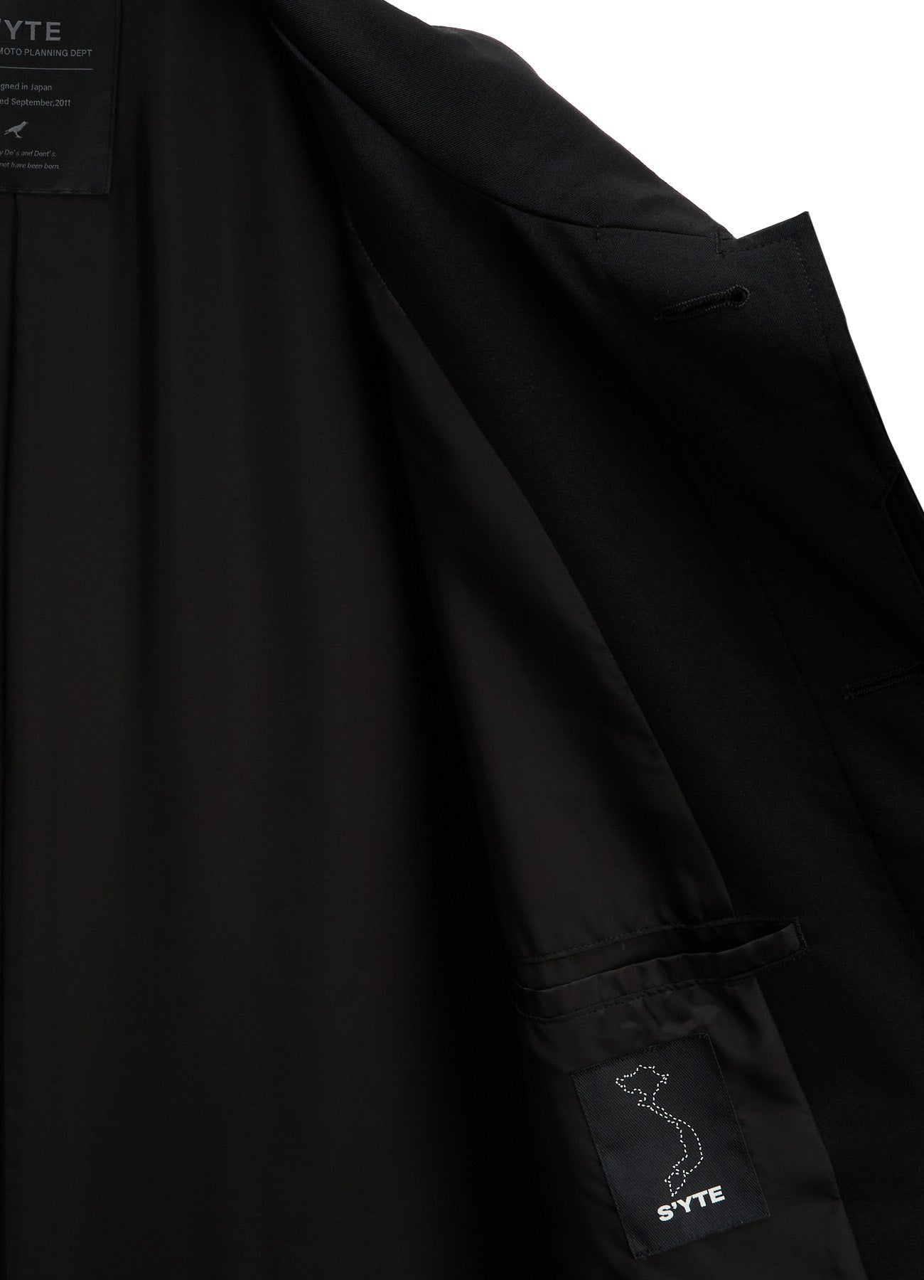 WASHER WOOL GABARDINE CONCEALED PLACKET STAND COLLAR COAT