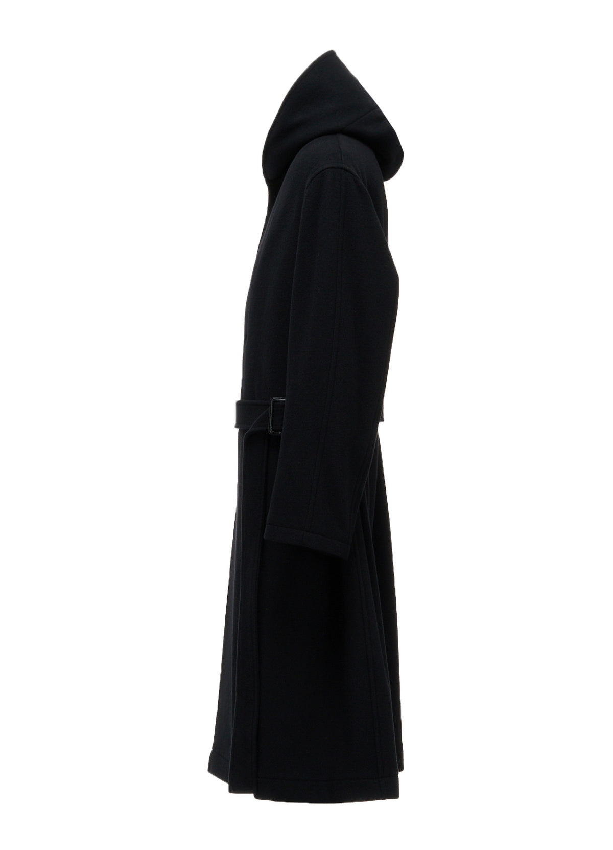 BRUSHED WOOL HOODED COAT