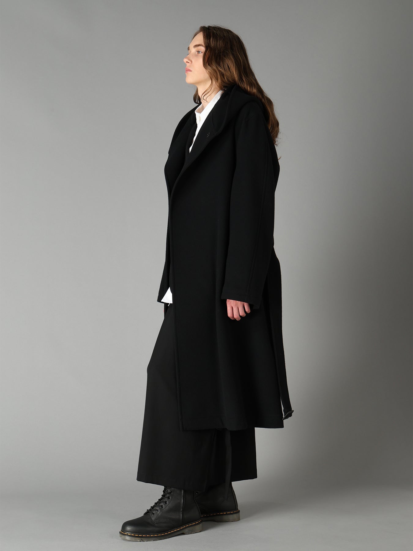 BRUSHED WOOL HOODED COAT – THE SHOP YOHJI YAMAMOTO