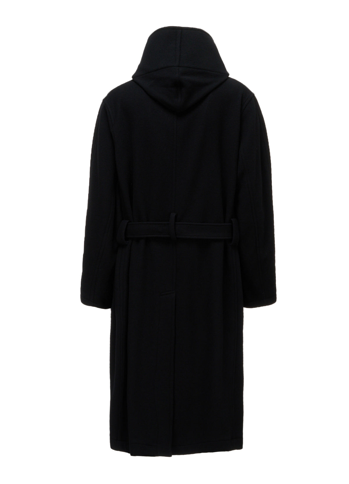 BRUSHED WOOL HOODED COAT